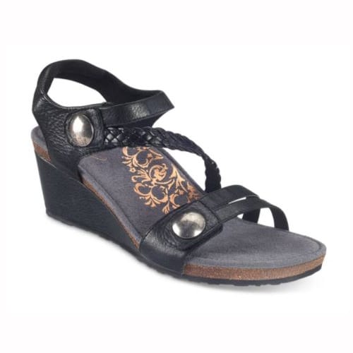 Aetrex Women's Naya Braided Quarter Strap Wedge | Sound Feet Shoes ...