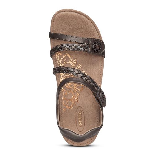 Aetrex Women's Jillian Quarter Braided Strap | Sound Feet Shoes: Your ...