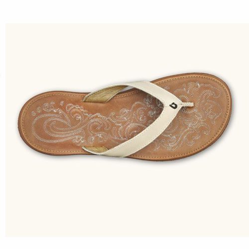 New Olukai Women's size 6 Paniolo Natural/Natural Flip Flop Comfort Sandal